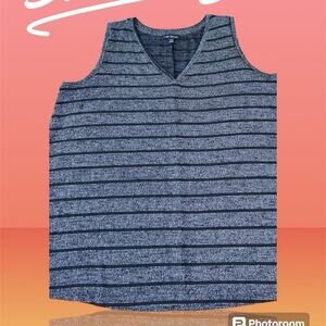 Lane Bryant sweater tank top, stripe black and silver women's size 18/20